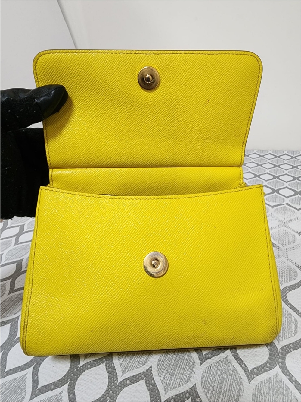 DOLCE & GABBANA Dauphine Small Miss Sicily Satchel Bag Yellow - Picture 14 of 16